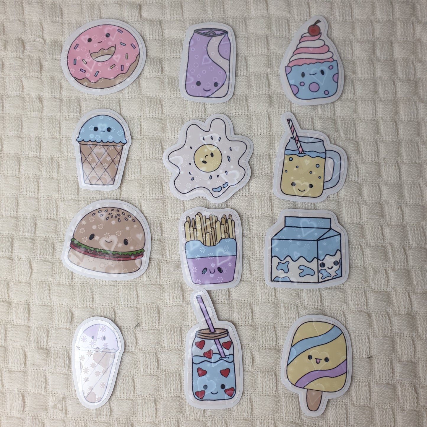 Cute Kawaii Holographic Ice Lolly Die Cut Stickers -  Adorable Kawaii Decorative Handmade Stickers