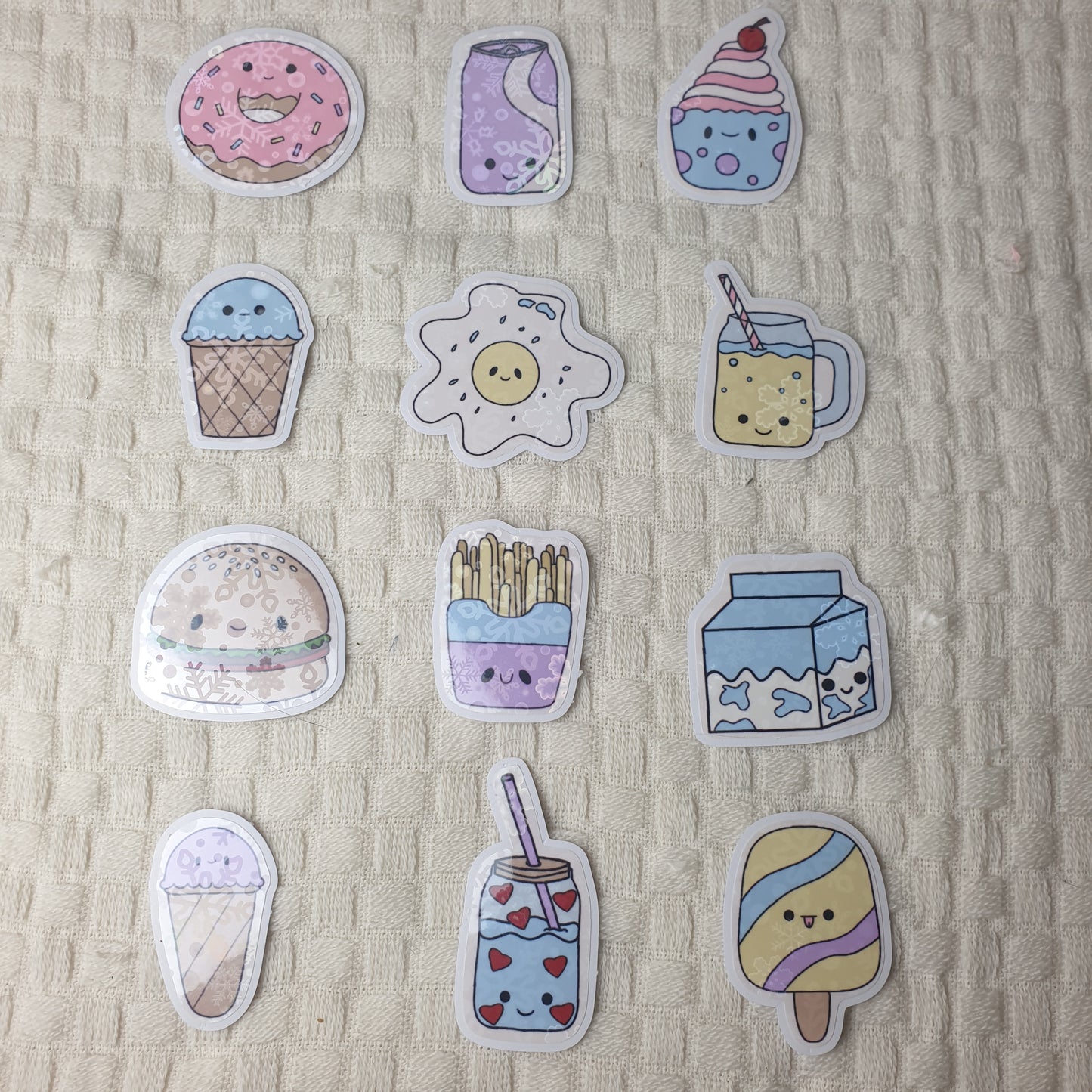 Cute Kawaii Holographic Ice Lolly Die Cut Stickers -  Adorable Kawaii Decorative Handmade Stickers