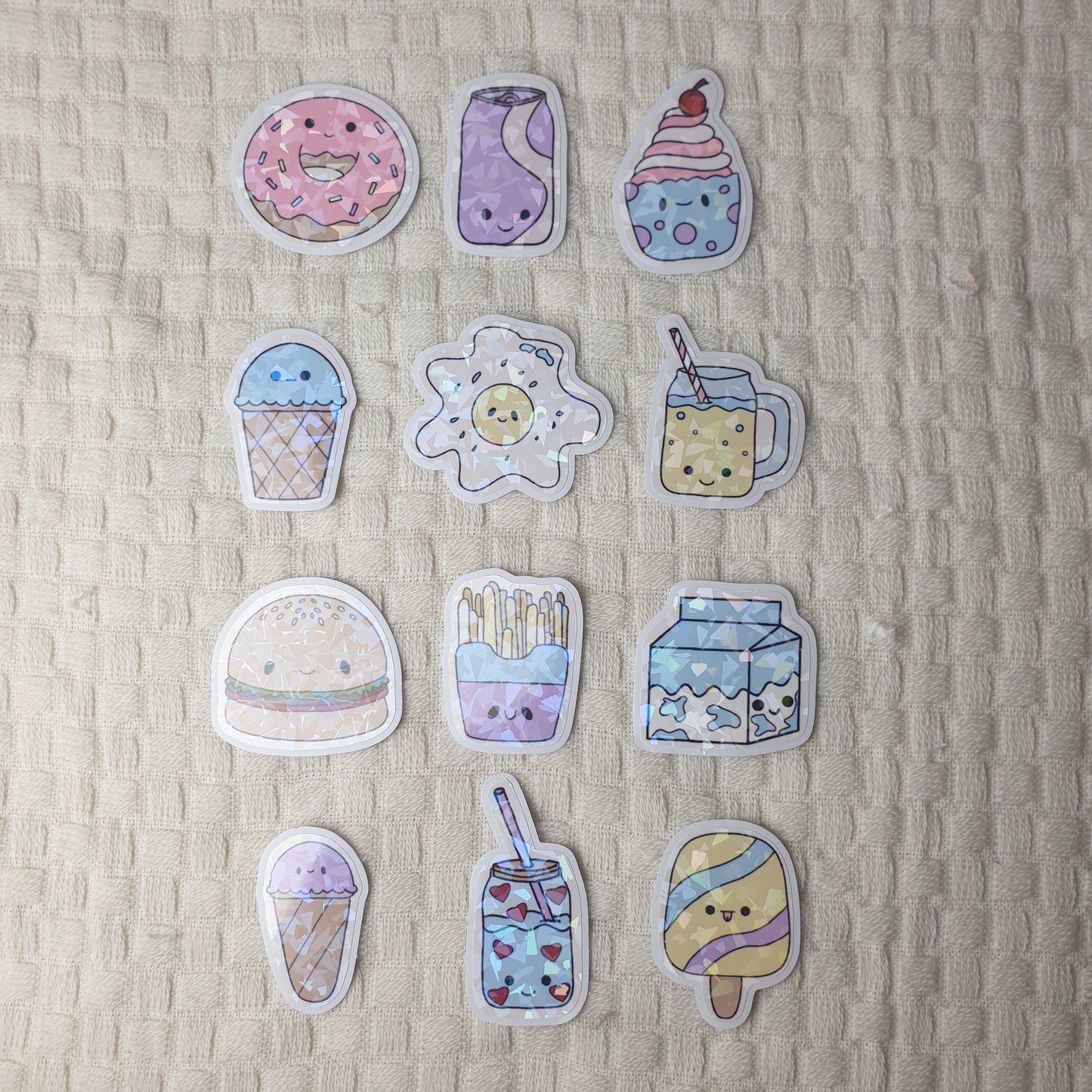 Cute Kawaii Holographic Ice Lolly Die Cut Stickers -  Adorable Kawaii Decorative Handmade Stickers