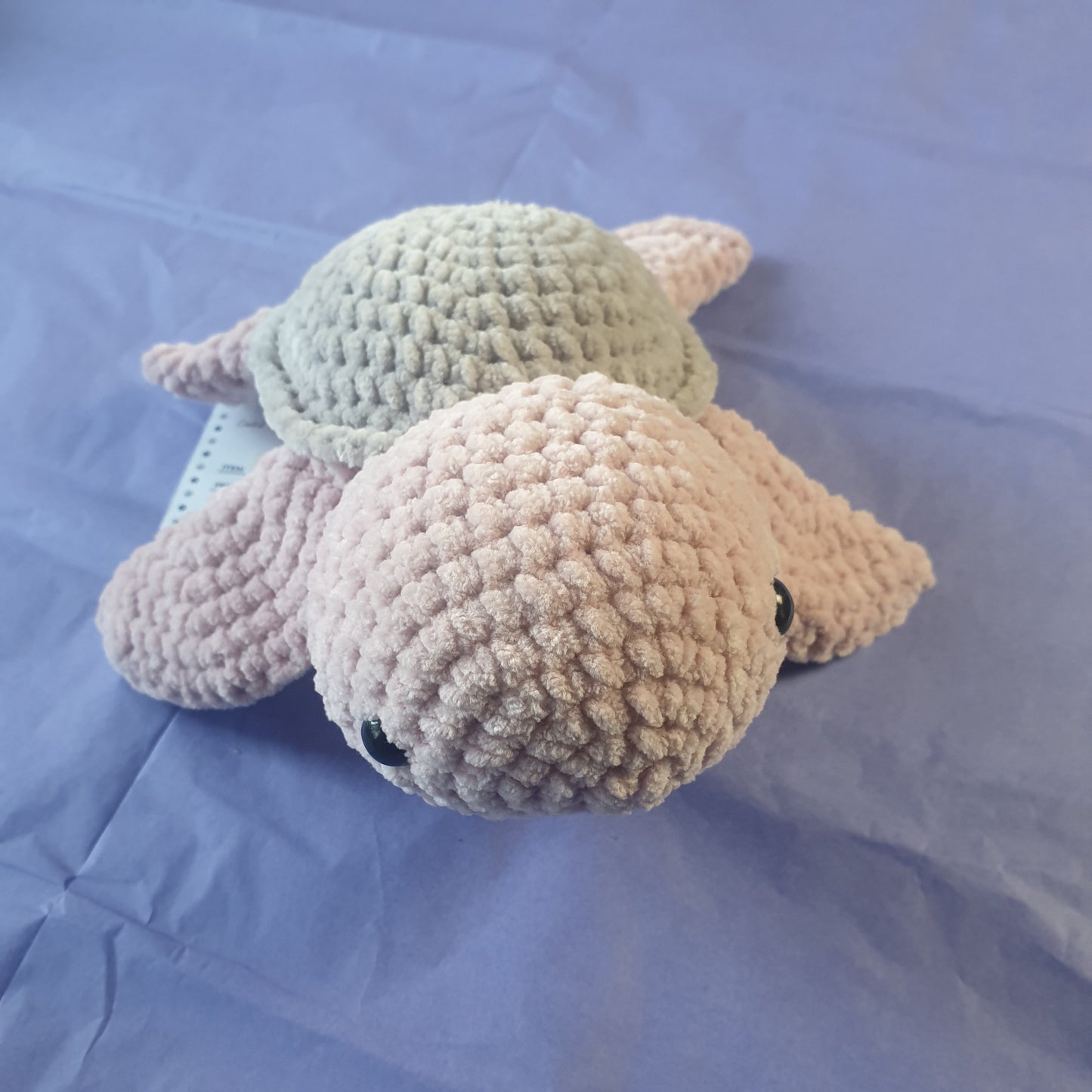 Pink & Tan Crochet Turtle Plushie *Handmade & Ready to ship*